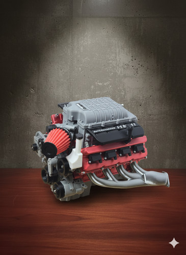 Dodge hellcat model engine fdm - model,